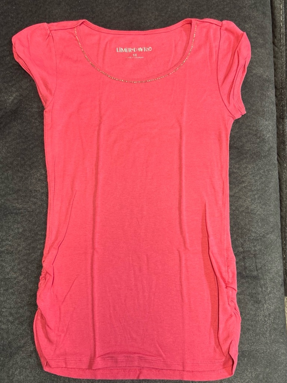 Limited Too Hot Pink Scoop Neck Short Sleeve Shirt